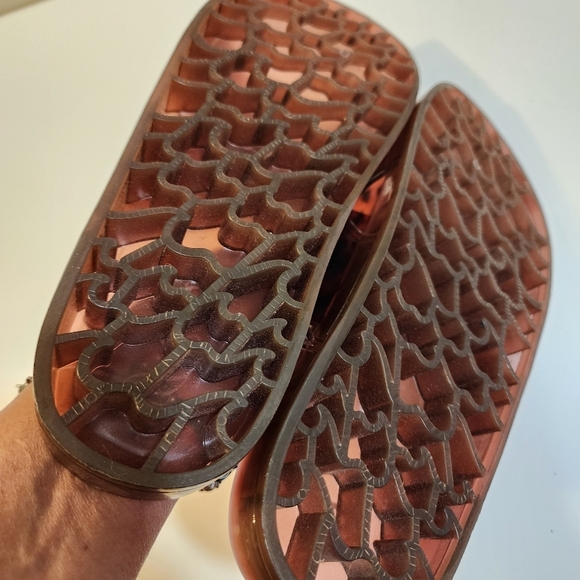 J Crew Jelly Slides Cross Straps Sandals Fits 8 - Picture 8 of 11